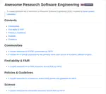 Awesome Research Software Engineering